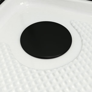 Cabine de douche carrée 80x80x200 cm - Portes coulissantes - Fonds Blancs & Profilés Noir Mat