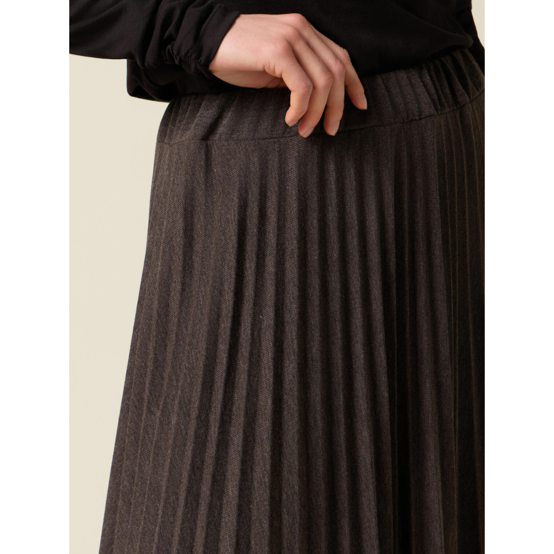 Oltre - Falda larga plisada - Gris