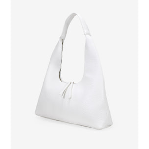 Bolso de hombro blanco con cremallera