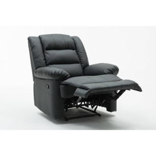 Fauteuil relax "Buckingham" - 85 x 93 x 100 cm - Noir