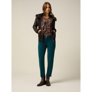 Oltre - Pantalones regular de pana - Petrol Blue