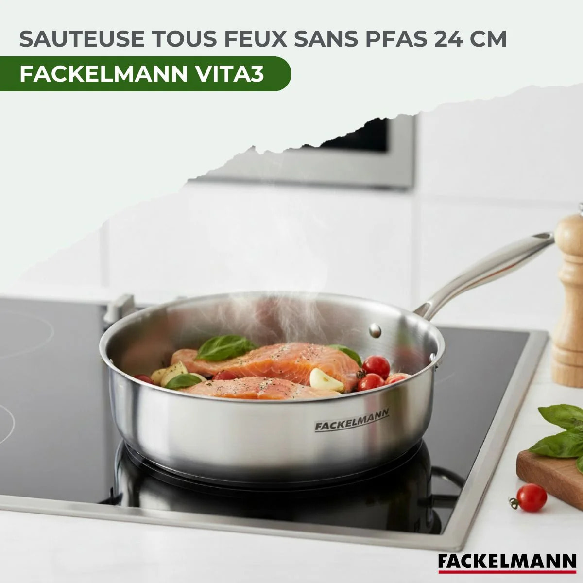 Sauteuse en inox 18/10 Triply Fackelmann Vita3