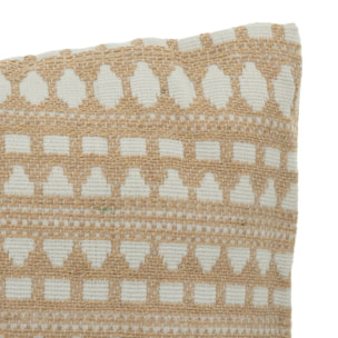 Coussin motifs jacquard "Micah" 30x50cm beige lin