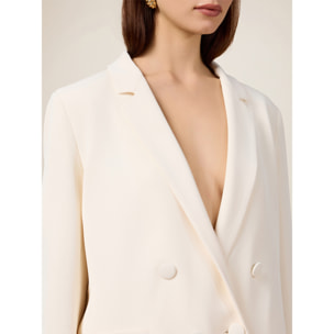 Oltre - Blazer cruzado de tejido crepé - Blanco
