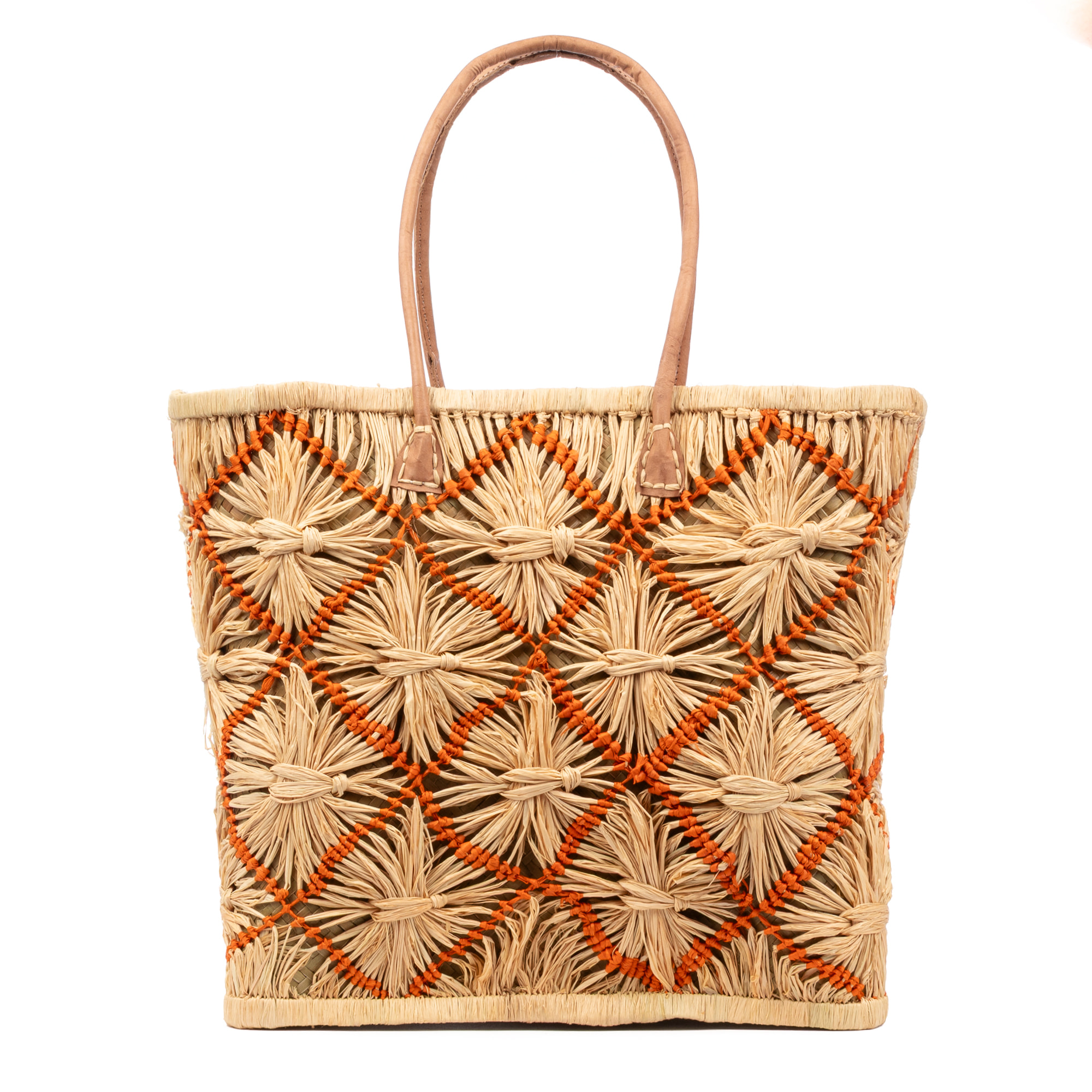 Vigonovo borsa shopper donna. Realizzata in rafia e paglia, con manici in pelle.