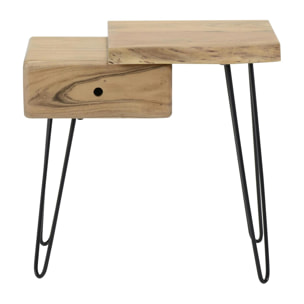 Table de chevet bois métal (côté droit) MELBOURNE