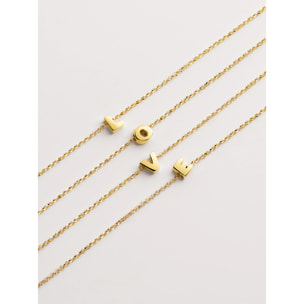 Collana Personalized Single Letter Argento Placcato Oro