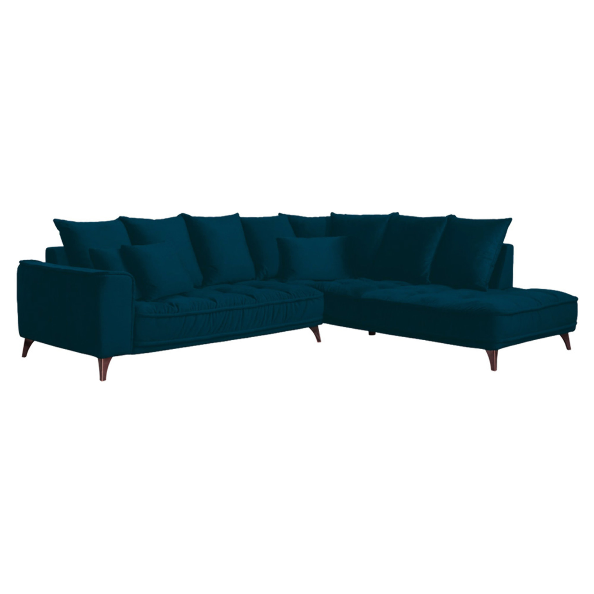 Canapé d'Angle Droit Velours Altamo, 4 Places, Housse Déhoussable, Style Scandinave