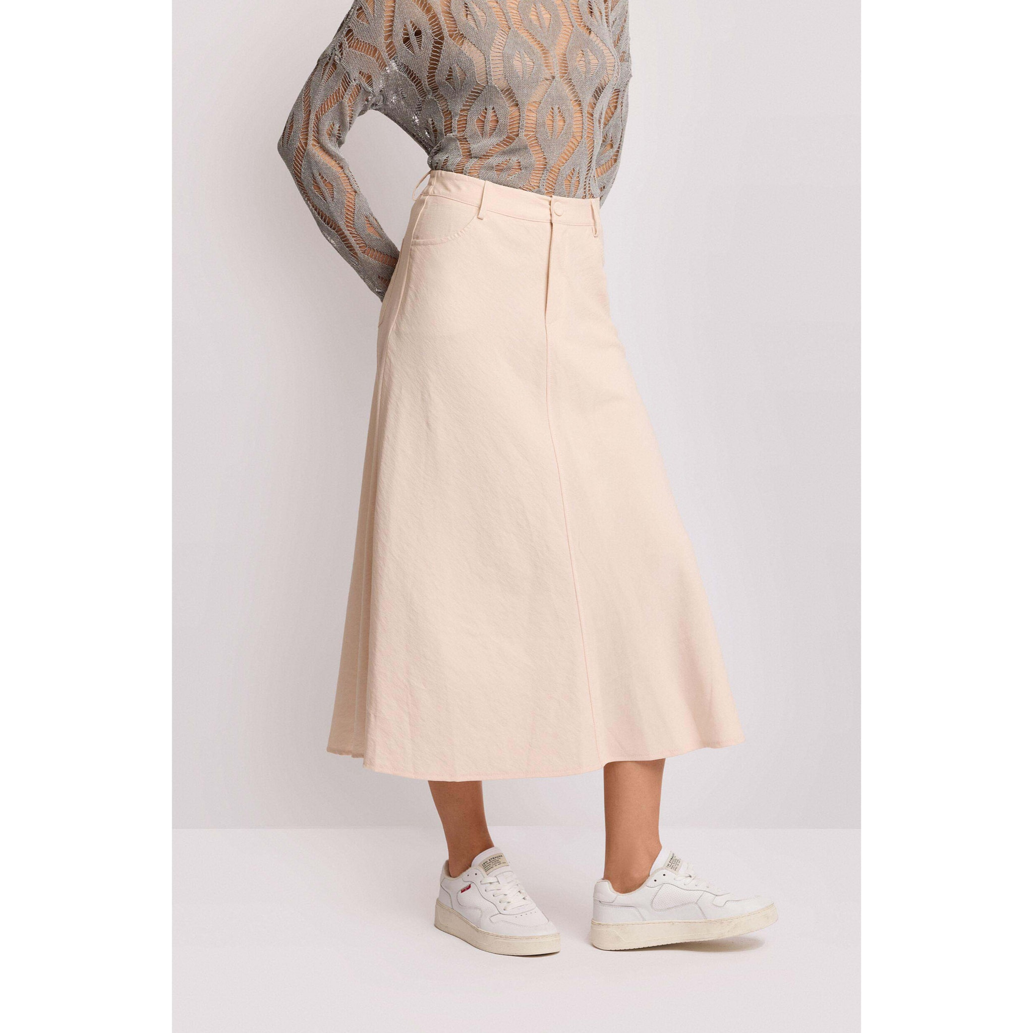 Kocca - Gonna lunga con zip Donna, Tinta unita