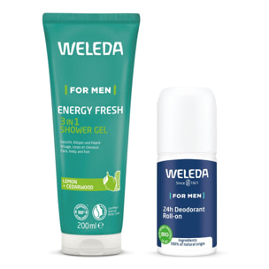 WELEDA - Gel Douche 3in1 Energy Fresh 200ml + Déodorant Roll on Homme