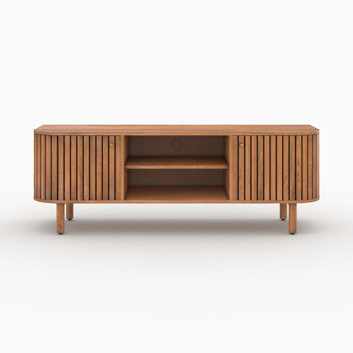 Meuble TV en bois d'acacia 145 cm - Paola