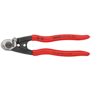 Pince coupe-câble KNIPEX avec 2 profils de sertissage - 190mm de longueur - 5mm de coupe - 95 61 190