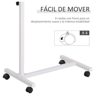 Mesa Auxiliar con Ruedas, Mesa para Sofá y Cama, Altura Ajustable y Marco de Acero, para Dormitorio, Salón, Oficina, 77x40x76-100 cm, Nogal Oscuro y Blanco