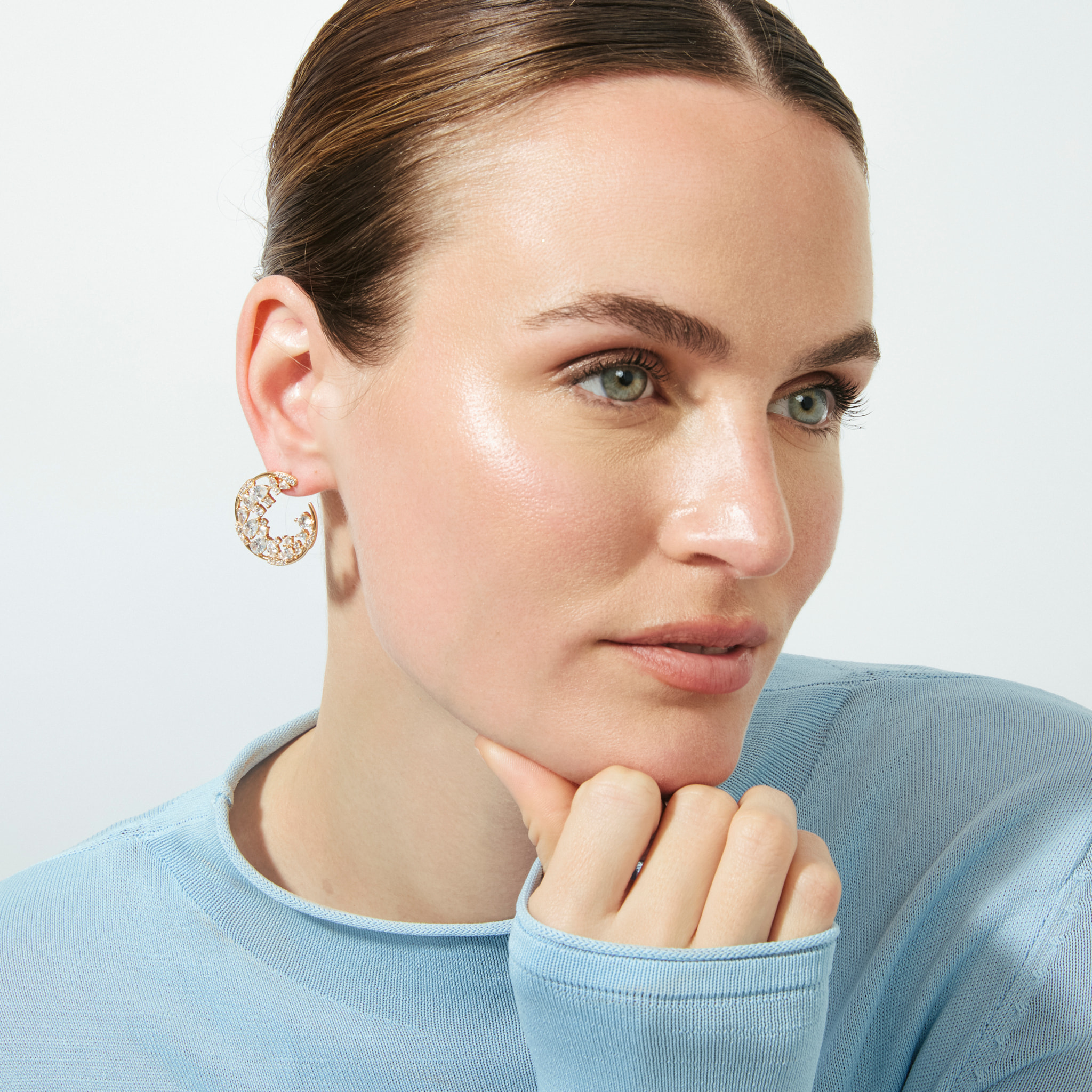 Pendientes Elhan acabado oro rosa 18k