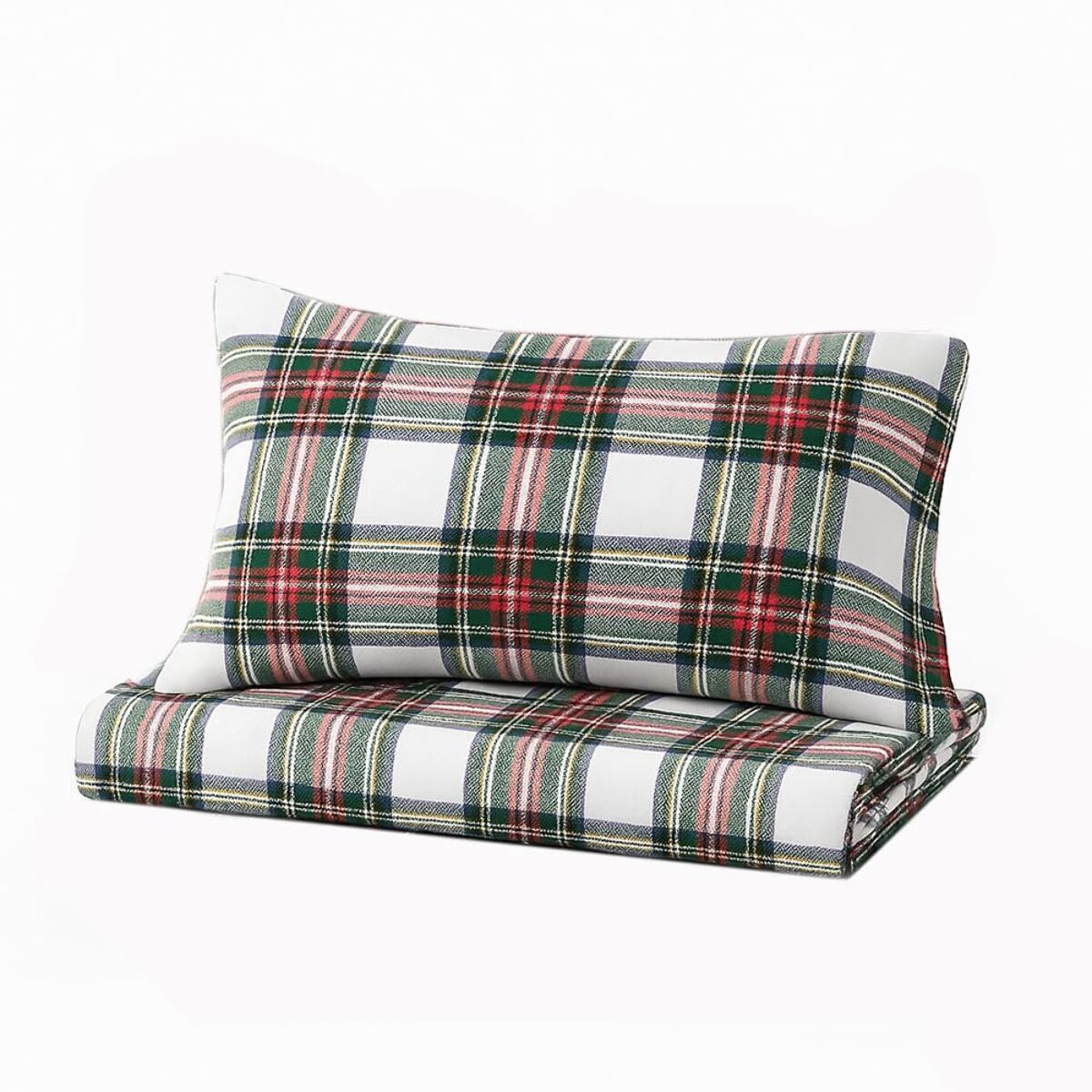 Intrecci - Parure Copripiumino Tartan Scozzese, Set Sacco Piumino e Federe in Puro Cotone, Una Piazza e Mezza