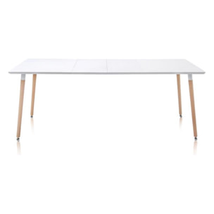 Mesa de comedor extensible Nordika Blanco - Madera de haya