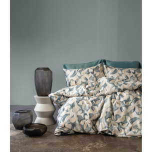 Parure housse de couette 240x220 cm et 2 taies d'oreiller 63x63cm satin de coton imprimé