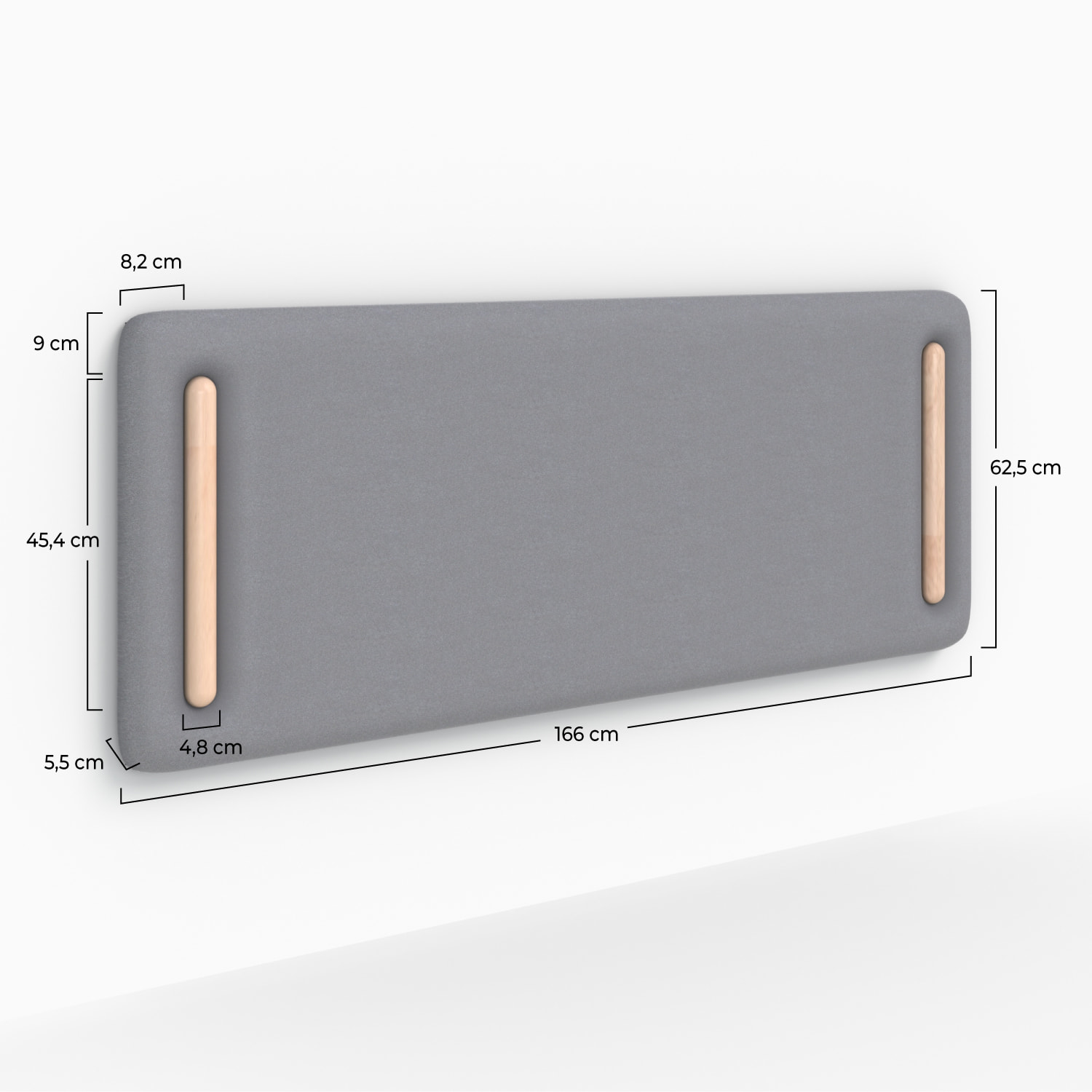 Tête de lit en tissu gris 140 cm - Katia