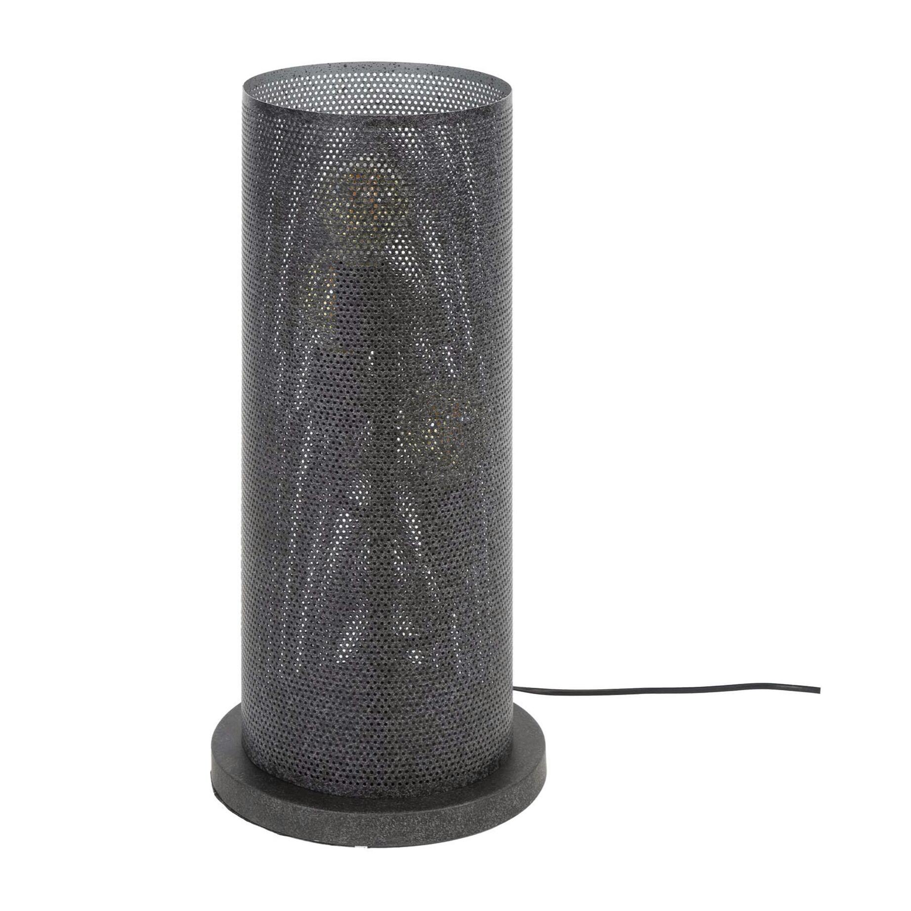 Lampe à poser design en métal noir perforé RALF
