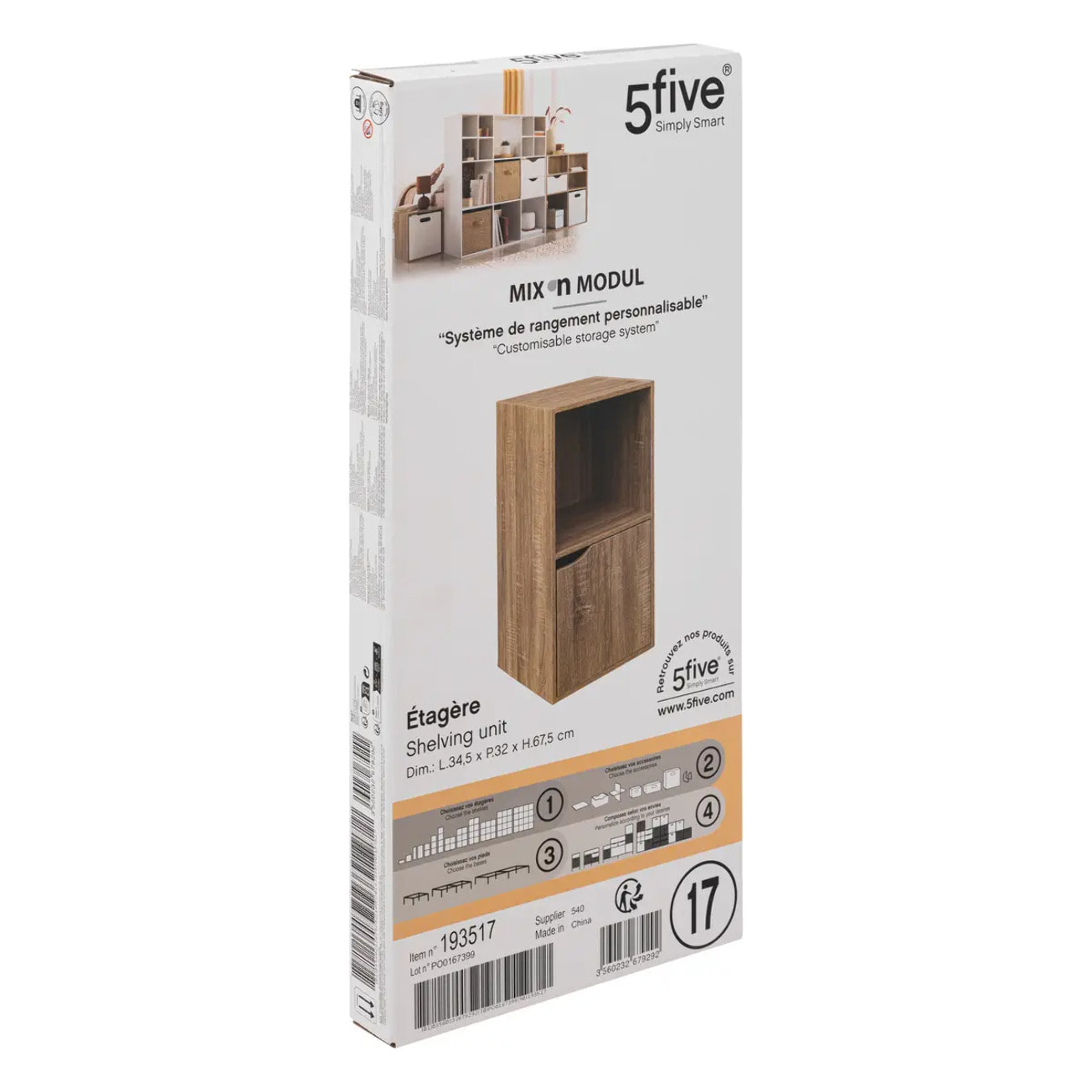 Etagère "Mix 'N Modul" 2 cases naturel
