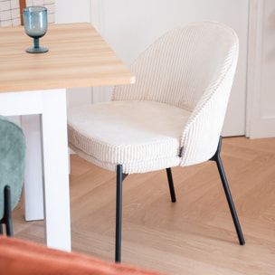 Lot de 2 chaises en velours côtelé - CLOE