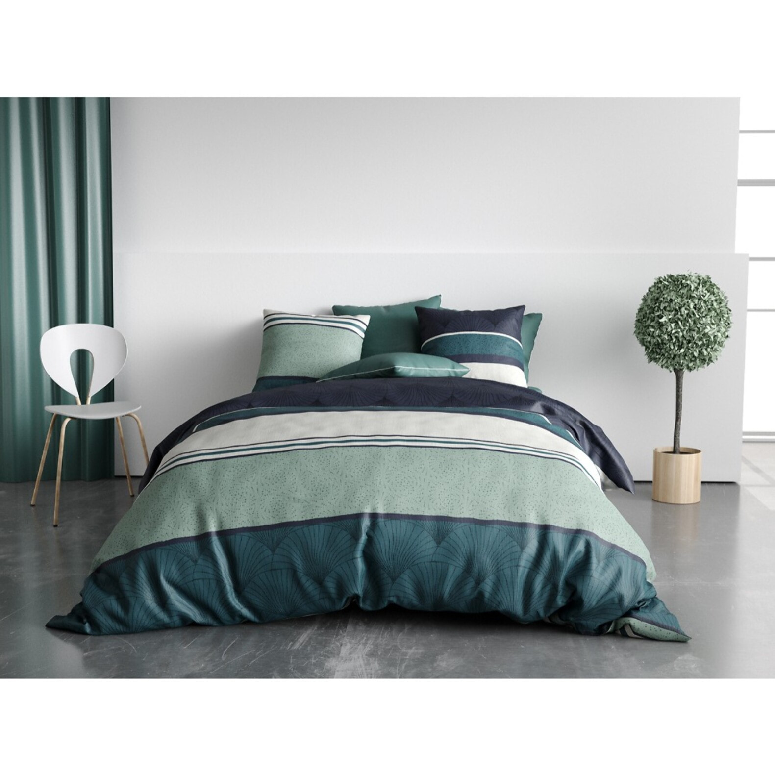 Parure Housse De Couette 3pcs 100% Coton 57 Fils Antika