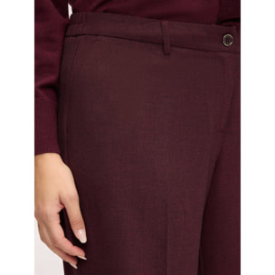Fiorella Rubino - Pantaloni Wide Leg piega stirata - Bordeaux