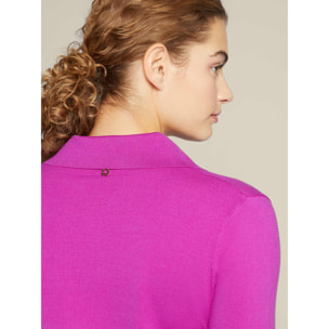 Elena Mirò - Suéter polo de viscosa ECOVERO™ - Fuchsia