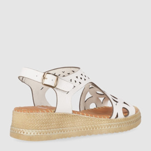 Sandalias de Piel - Blanco - Tacón: 5 cm