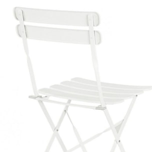 Set di 2 sedie YASMIN in acciaio bianco, pieghevole