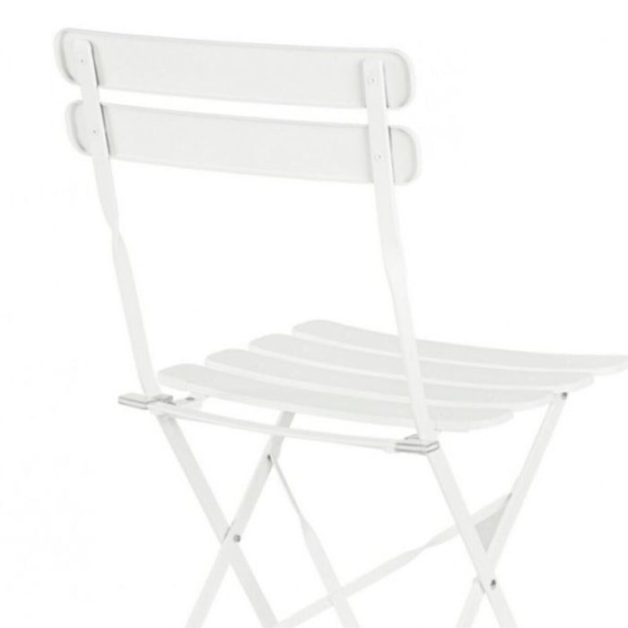 Set di 2 sedie YASMIN in acciaio bianco, pieghevole
