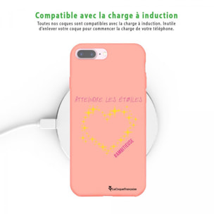 Coque iPhone 7 Plus/ 8 Plus Silicone Liquide Douce corail Atteindre les étoiles La Coque Francaise.