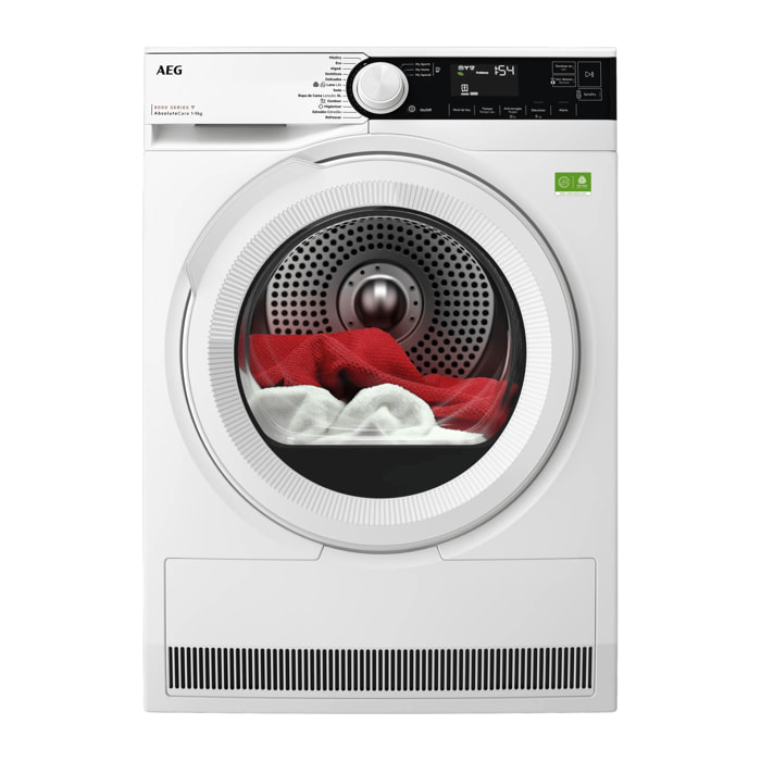 AEG Secadora con Bomba de Calor Serie 8000 AbsoluteCare® de 9 kg TR839T4PBC