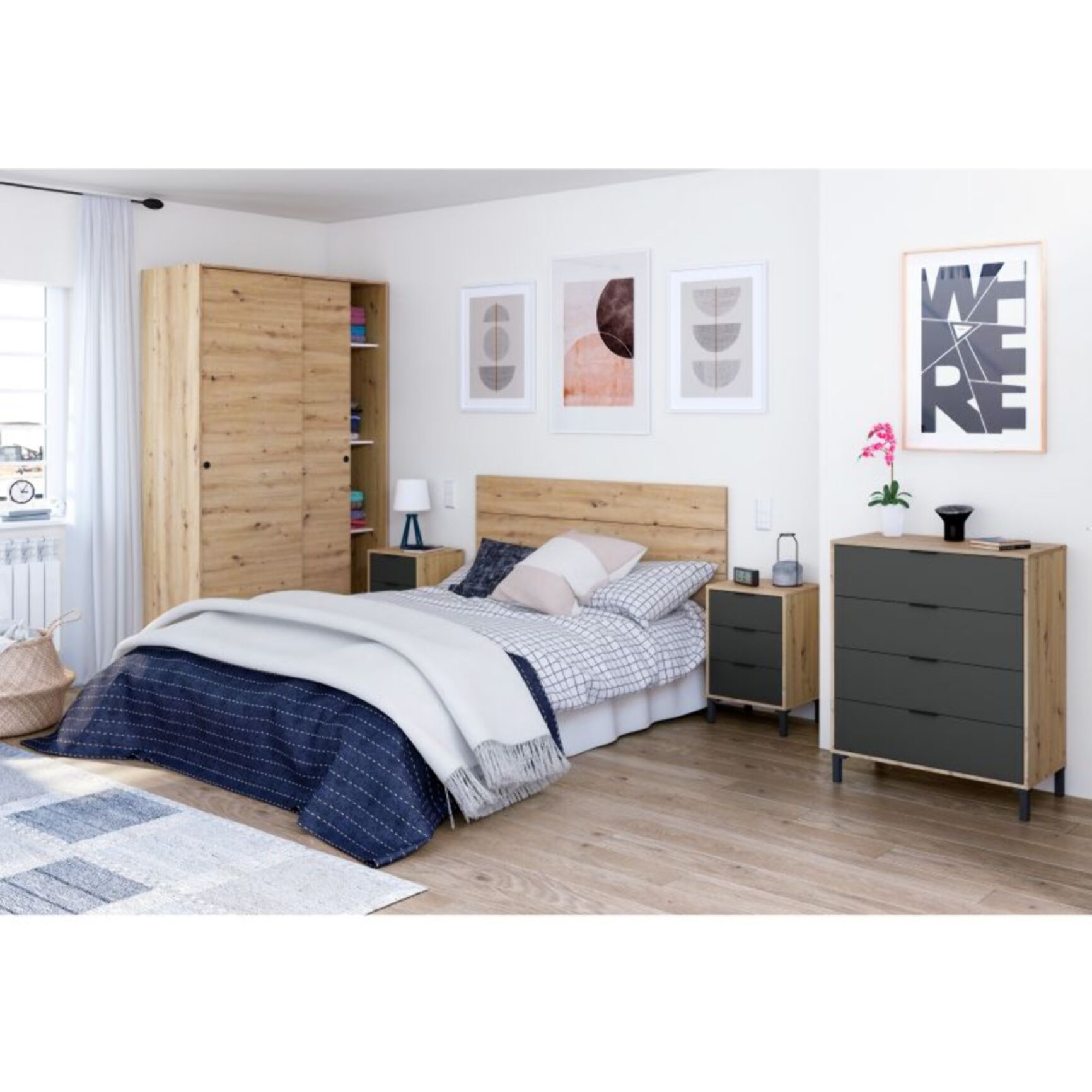 Armario puertas correderas Top 120 Roble Nodi