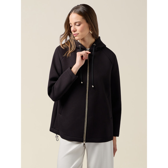 Oltre - Chaqueta con capucha y cremallera - Negro