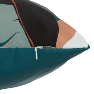 Coussin extérieur "Deyo" 40x40cm bleu canard