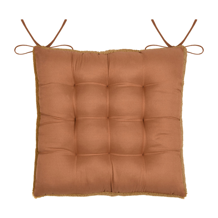 Galette de chaise imitation fourrure - Bronze