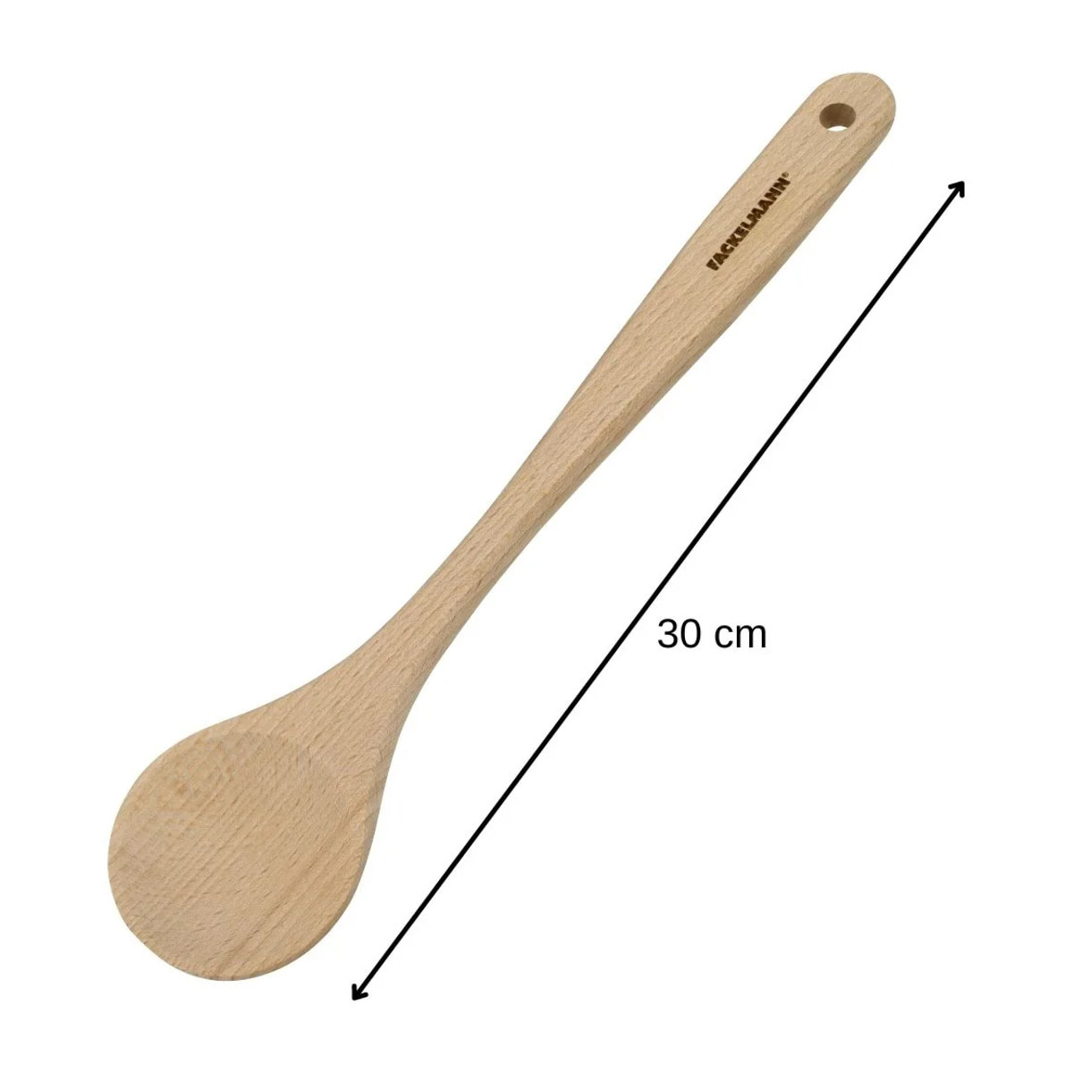 Lot de 3 ustensiles de cuisine en bois dont 2 spatules et une cuillère Fackelmann Nature