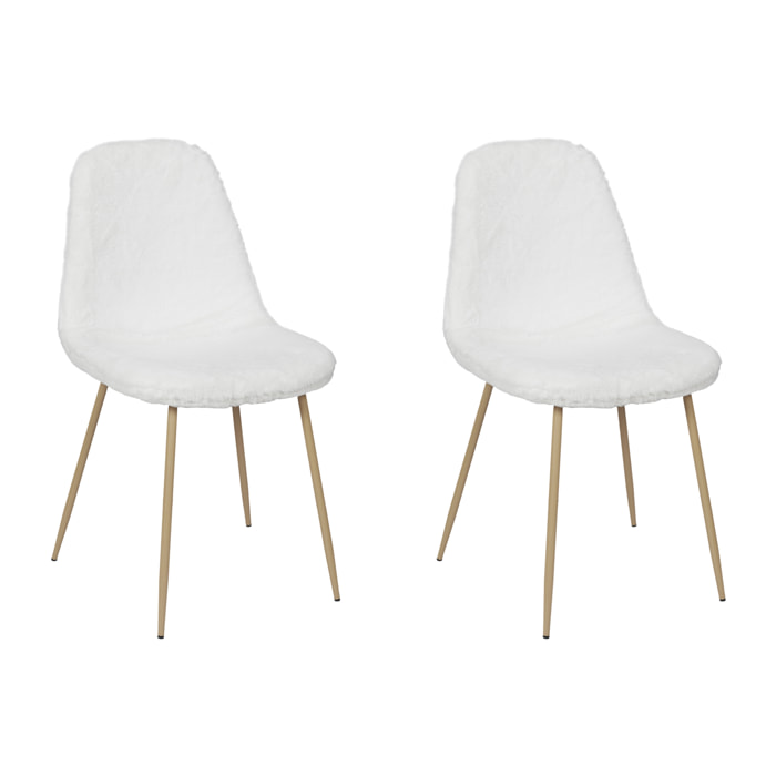 Chaise Imitation Fourrure Aurea - Lot De 2