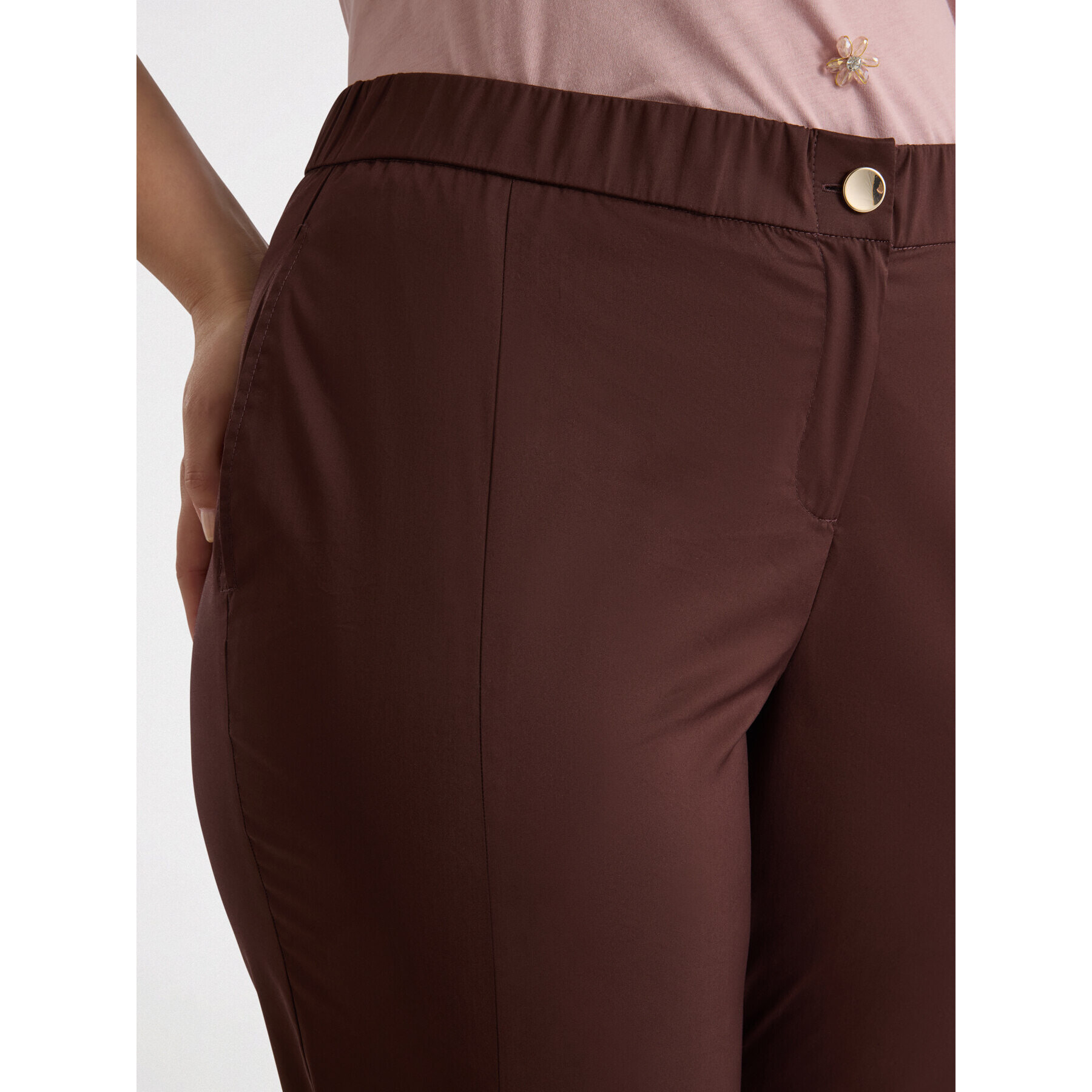Fiorella Rubino - Pantalones con trabillas para cinturón en la parte inferior - Marrón