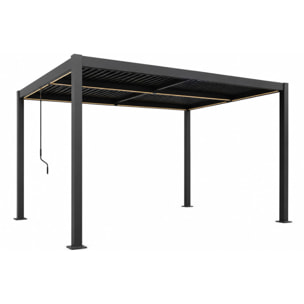 Pergola bioclimatique à LED 4x3m structure aluminium lames orientables MILL