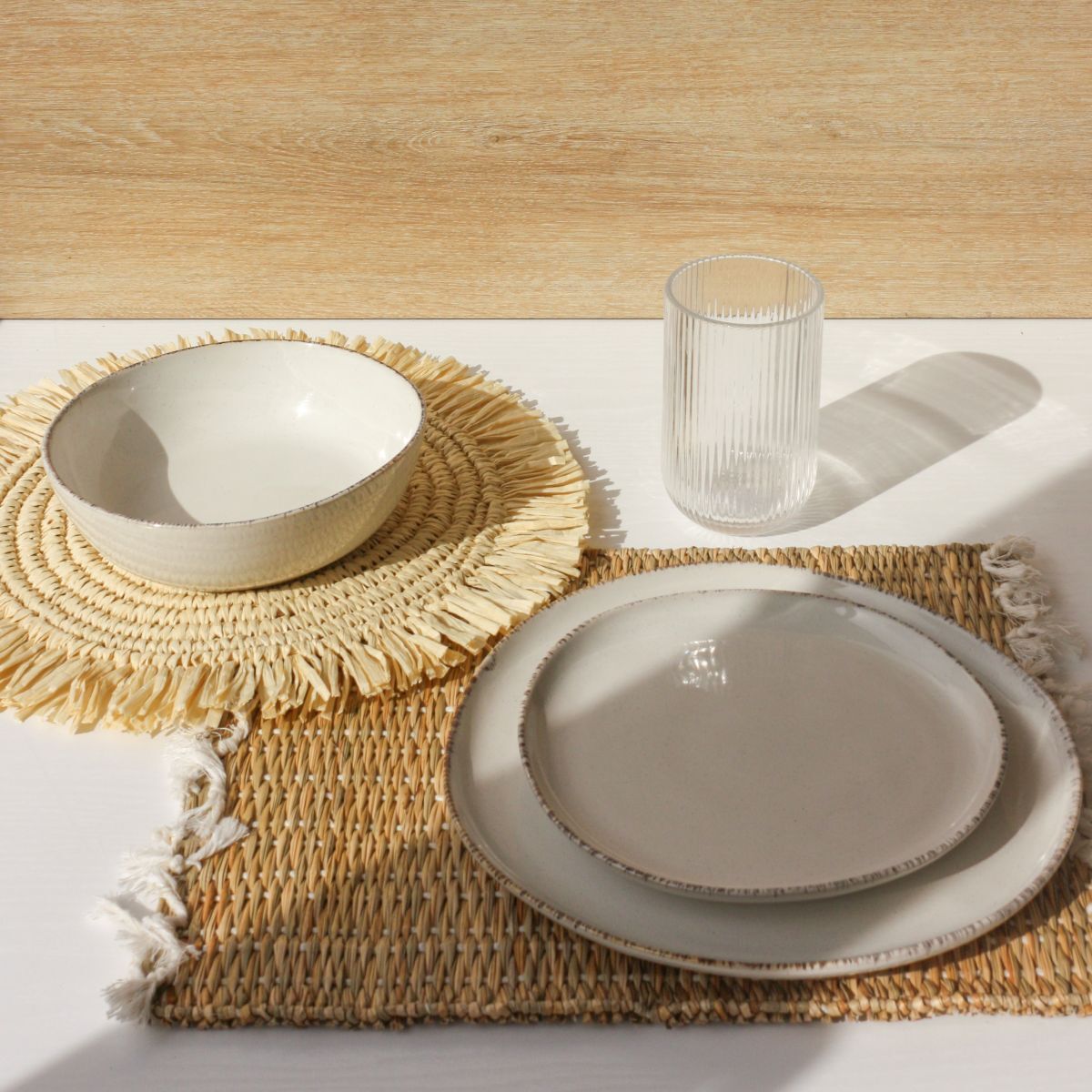 Lot de 6 grandes assiettes, COTON