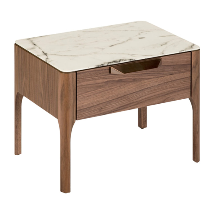 Mesa de noche de DM y cerámico 55x40x44cm