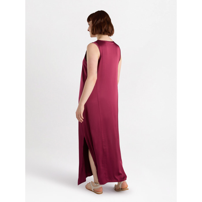 Fiorella Rubino - Vestido largo de raso - Burgundy