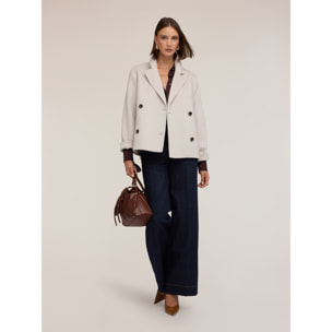 Motivi - Cappotto doppiopetto misto lana - Bianco