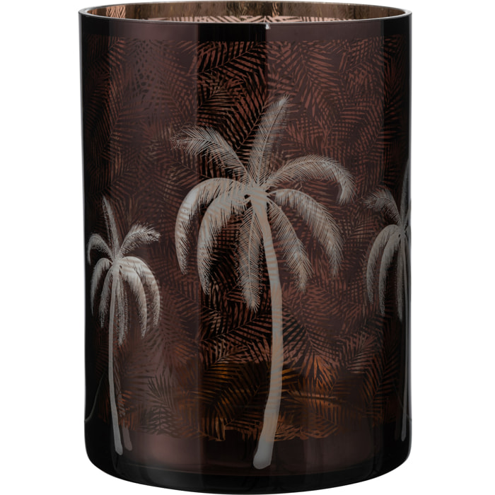 J-Line photophore Palmier - verre - marron - extra large