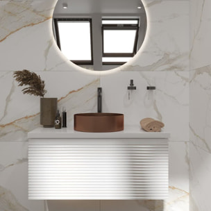 Vasque à poser 38 x 38 x 11 cm Aurum cuivre brossé en acier inoxydable avec bonde sans trop-plein (SATAUR3838BRG)