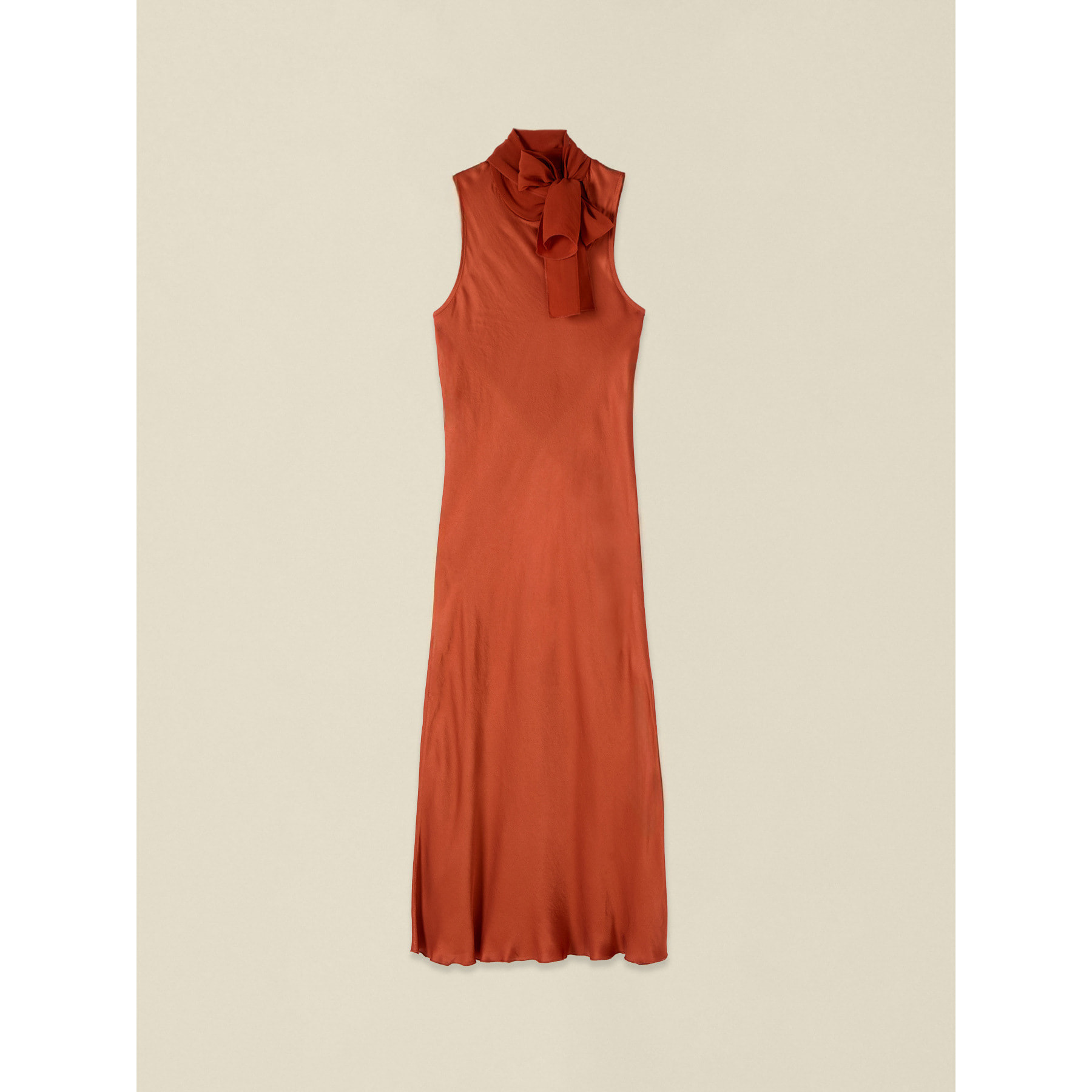 Oltre - Vestido tubo en raso de viscosa - Naranja sol
