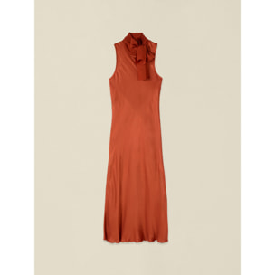 Oltre - Vestido tubo en raso de viscosa - Naranja sol
