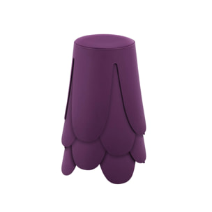 Set de 4 tabourets empilables simili cuir violet. Niki Ø30 / 44 x H46cm